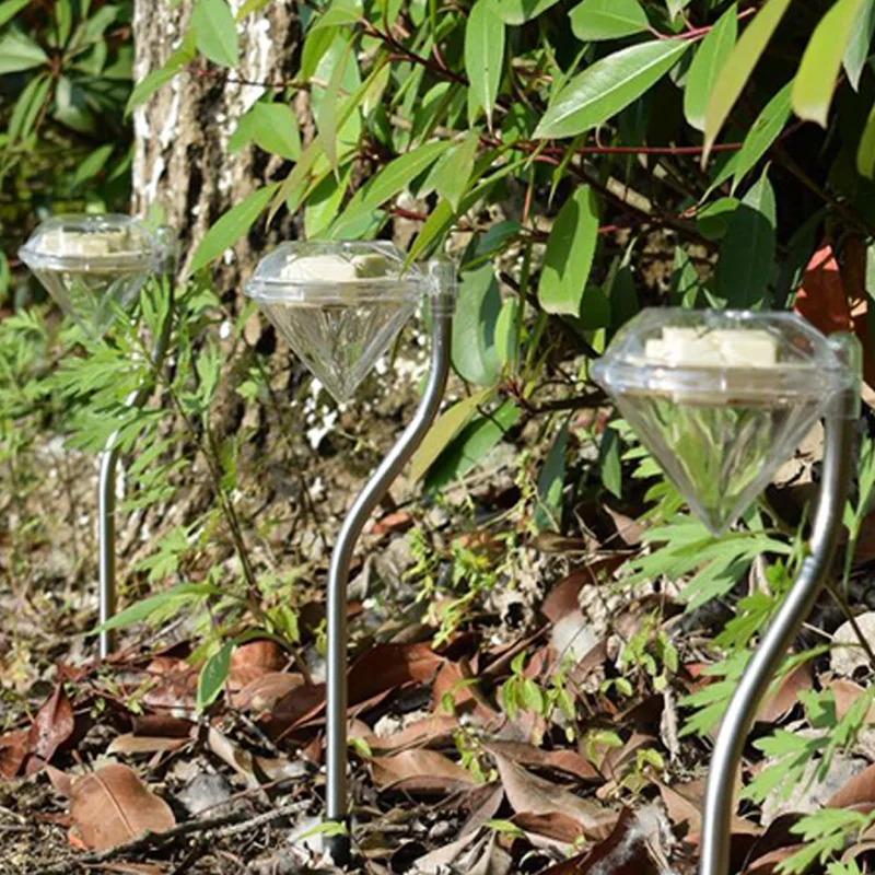  Led Solar Lights For Garden Decoration Diamond Shape Solar Lamp Outdoor Waterproof Bulb Pathway Landscape Ground Street Lamp (4)