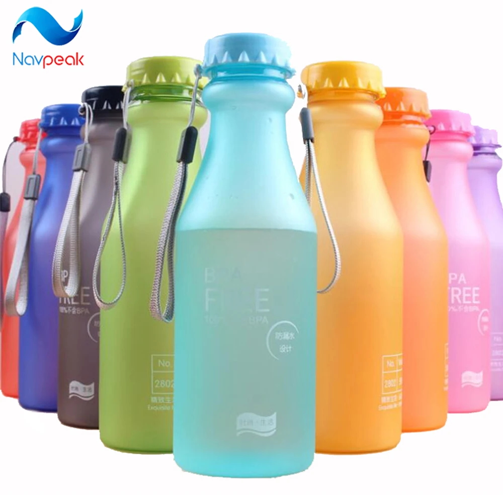 

Fashion Colorful 550ml Unbreakable Frosted Leak-proof Plastic Kettle Portable Water Bottle for Travel Running Camping