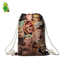 Знаменитая рок-звезда Роджер Тейлор Наложение печати шнурок сумка подростков вентиляторы рюкзаки мальчики девочки Школьный рюкзак повседневные дорожные сумки