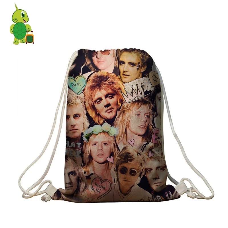 

Famous Rock Star Roger Taylor Overlay Printing Drawstring Bag Teens Fans Backpacks Boys Girls Schoolbag Casual Travel Bags