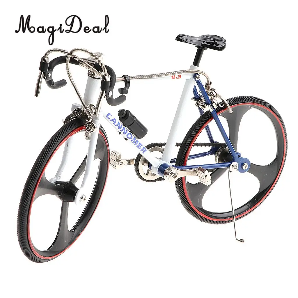 1:10 Scale Alloy Diecast Racing Bike Model Replica Bicycle Toy Metal Artwork Creative Desktop Decor - Blue White