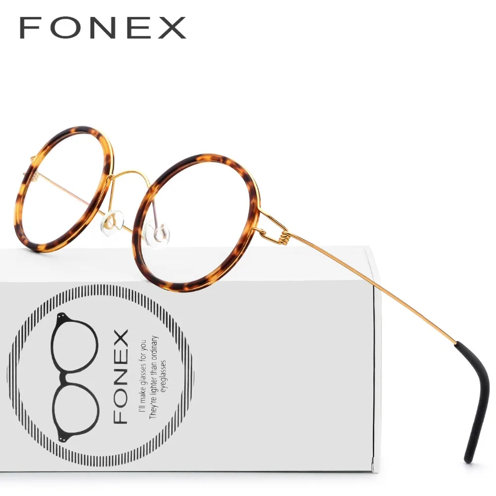 

Titanium Glasses Frame Men Women Acetate Myopia Optical Denmark Ultralight Prescription Eyeglasses 2018 Korean Screwless Eyewear