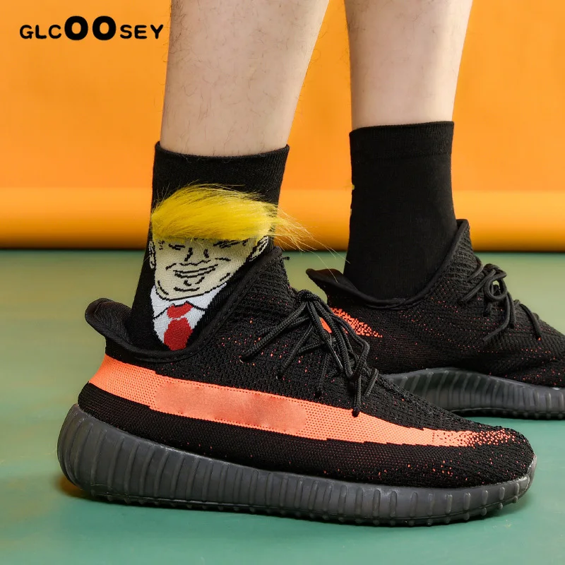 

Trump Socks Yellow Fake Hair Trump Men Couple SocksIn The United States Has Become Web Celebrity Spoof Donald John Trump
