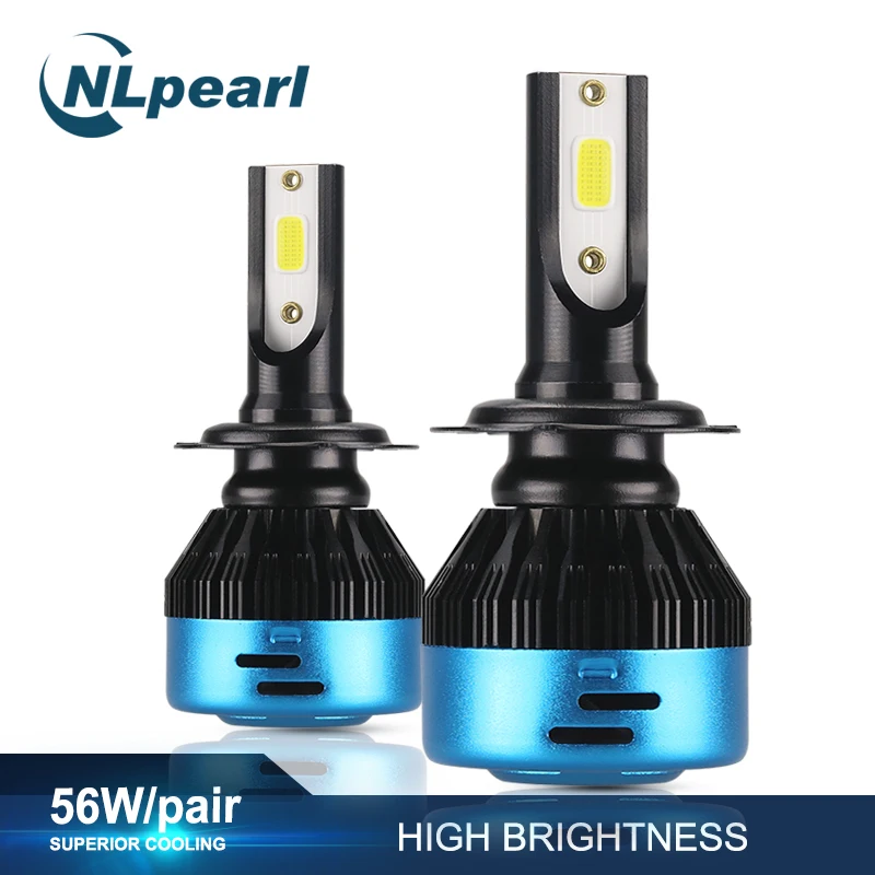 

NLpearl 2x COB LED H7 Headlight Bulbs H7 Led H4 H1 H8 H11 H3 H13 880 9005 9006 9004 9007 56W 10000LM 6500K 12V 24V Auto Headlamp
