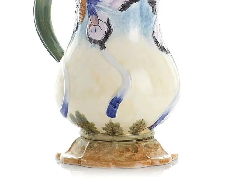 europeu flores vasos borboleta simples frasco leite vaso