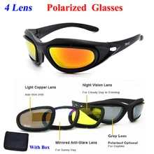 Daisy C5 Polarized Desert Sunglasses 4 Lenses Goggles Tactical Eyewear Eye Protection For Airsoft UV400 Polarized Glasses