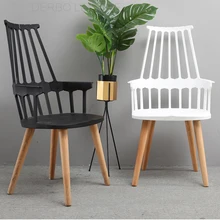 Современный Дизайн Пластиковый корпус деревянный стул обеденный гостиная досуг кафе со стульями чердак стул популярная модная мебель стул 1 шт