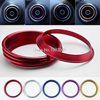4 pcs aluminium alloy Air outlet sticker/ Instrument panel Air outlet decoration ring cover sticker Fit for 2014 2015AUDI A3