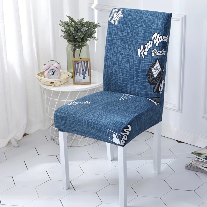Monily 1 шт. барокко простой чехол на стул растягивающийся гибкий чехол на сиденье съемное синее Защитное приспособление на стул чехол для кухни семьи - Цвет: 7