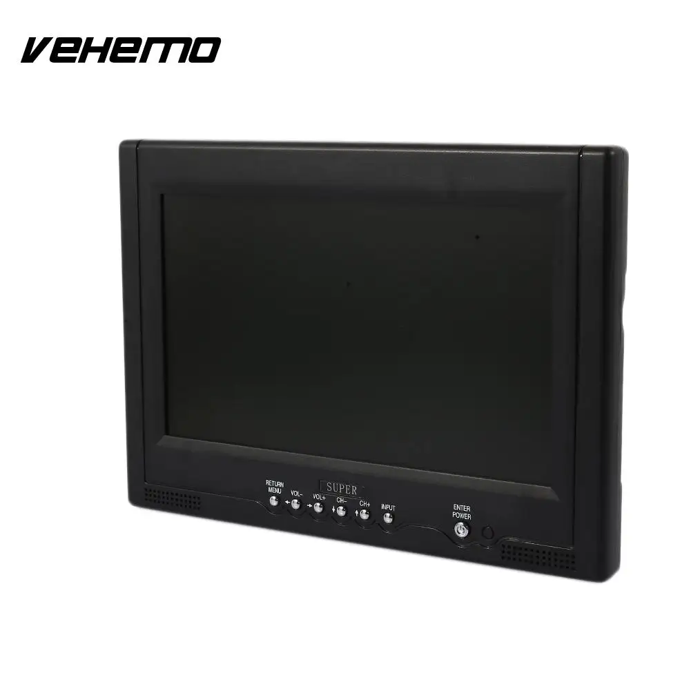 Vehemo 9inch TV Reverse Monitor Car TV Portable TV Signal Car Monitor Screen USB/SD Card Slot