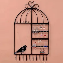 Wrought Iron Jewelry Display Shelf Frame Earrings Necklace Holder Stud Earring Accessories Storage Rack Jewelry Necklace Shelves