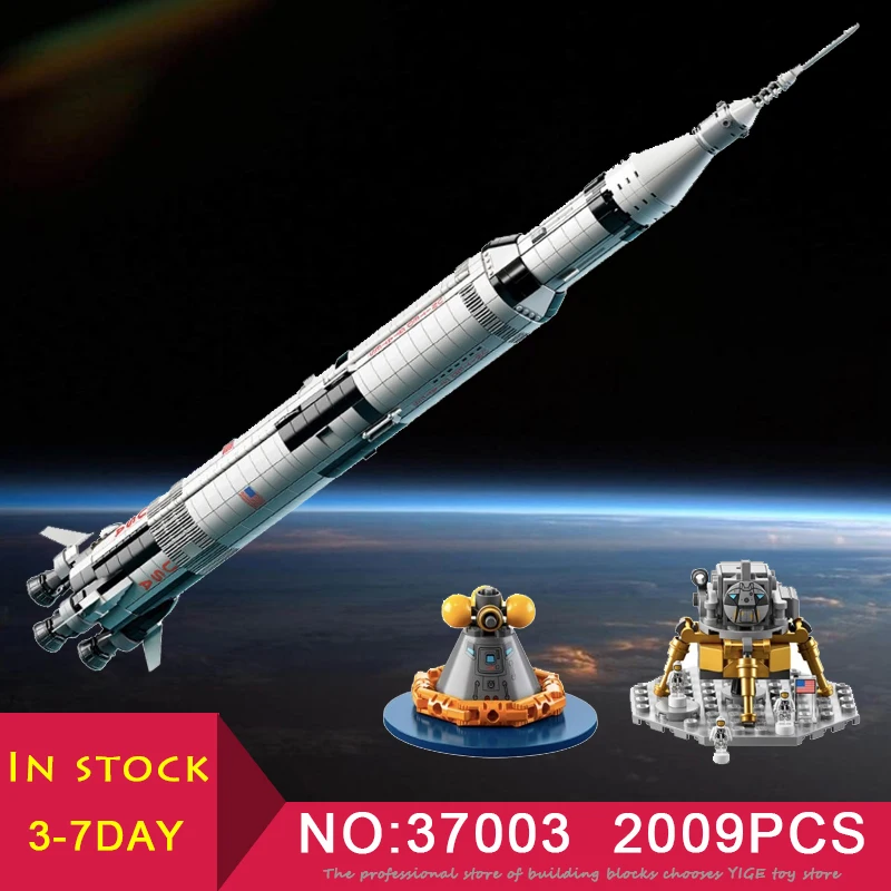 

LEPIN 37003 Creative Series The Apollo Saturn V Launch Vehicle 2009PCS Compatible with LegoINGlys 21309 Building Bricks Blocks