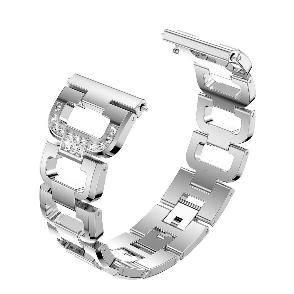 KINGBEIKE Stainless Steel Watchband For Fitbit Versa Watch Band Replacement Fashion Style Metal Links Wrist Strap