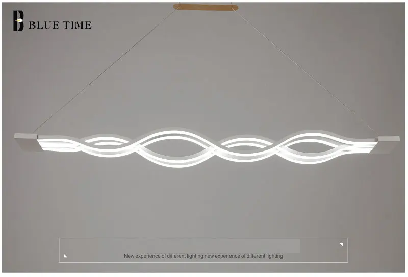 120 см, белый, черный, современный подвесной светильник для столовой, гостиной, кухни, с регулируемой яркостью, светодиодный подвесной светильник, lamparas, волнистая форма