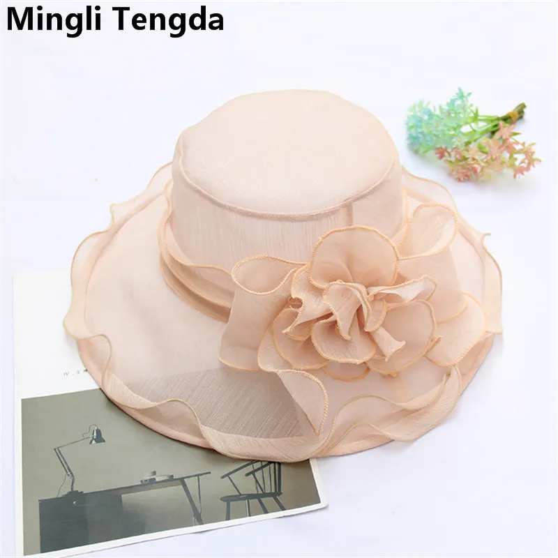 Mingli Tengda новая белая/черная Свадебная шляпка с цветами головной убор для приемов шляпы вуалетки для женщин Элегантная чапэ femme mariage