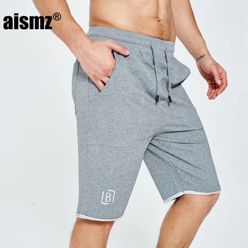 

Aismz Men Cotton Shorts Summer Loose Man Gyms Fitness Knee Length Sweatpants Male Short Jogger Workout Crossfit Brand Trousers