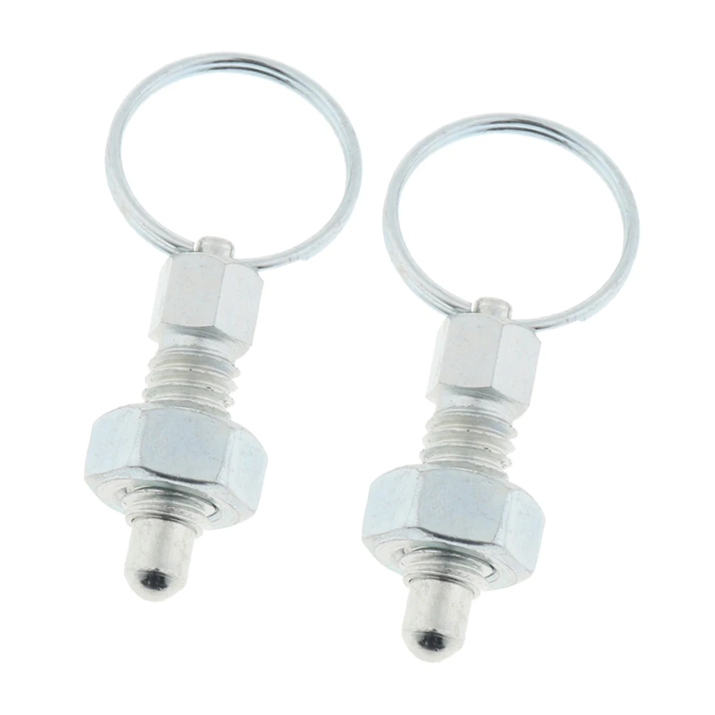 2Pcs Stainless Steel Non Lock-Out Indexing Plunger With Pull Ring M6
