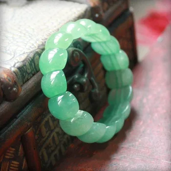 

KYSZDL Natural green bracelet male and female models Tanglin hand row stone Bracelet jewelry gifts