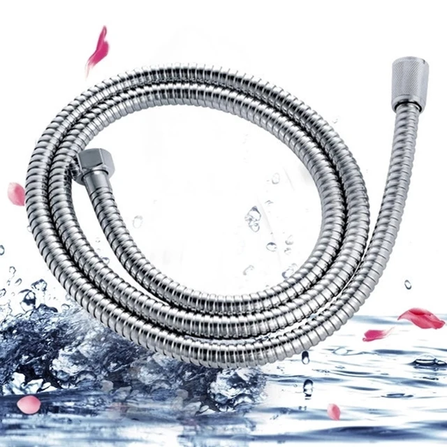 Bathroom Replacement Anti twist Shower Hose 1.5m flexible Stainless Steel chrome shower head