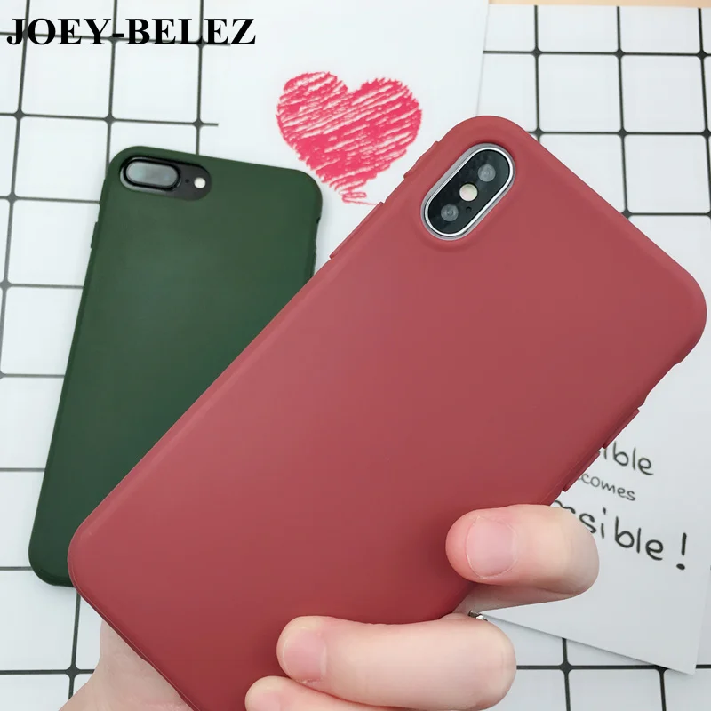 

Candy Solid Color Silicone Case for iPhone X 360 Full Cover Shockproof TPU Matte Case for iPhone 6s 8 7 6s Plus Case fundas Capa