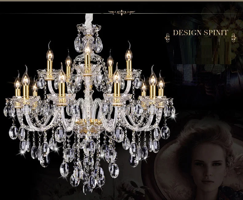 Luz do Candelabro de Cristal Moderna Grande Lustres Luxo Moderno Lustre Iluminação Moda Ouro Transparente k9 Cristal 3 lustres luxo moderno lustre iluminação moda luxo ouro transparente k9 cristal