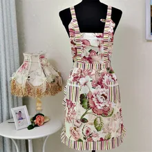 Фартуки для приготовления пищи, водонепроницаемые, классические, цветочные, Кухонный Фартук для взрослых женщин, леди, ресторан, домашний Карманный Фартук без рукавов