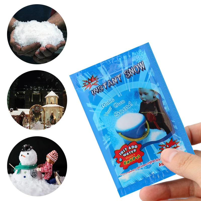 

1 Pack Artificial Snow Flake Super Absorbant Decor Fake Magic Instant Snow Fluffy For Christmas Wedding White Snow Decoration