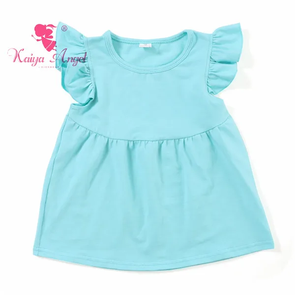 Kaiya Angel/Новинка, Детская футболка для девочек Футболка для малышей, для девочек, рукава-крылья летняя хлопковая Футболка Цветочный принт детский топ для девочек, футболки - Цвет: 6