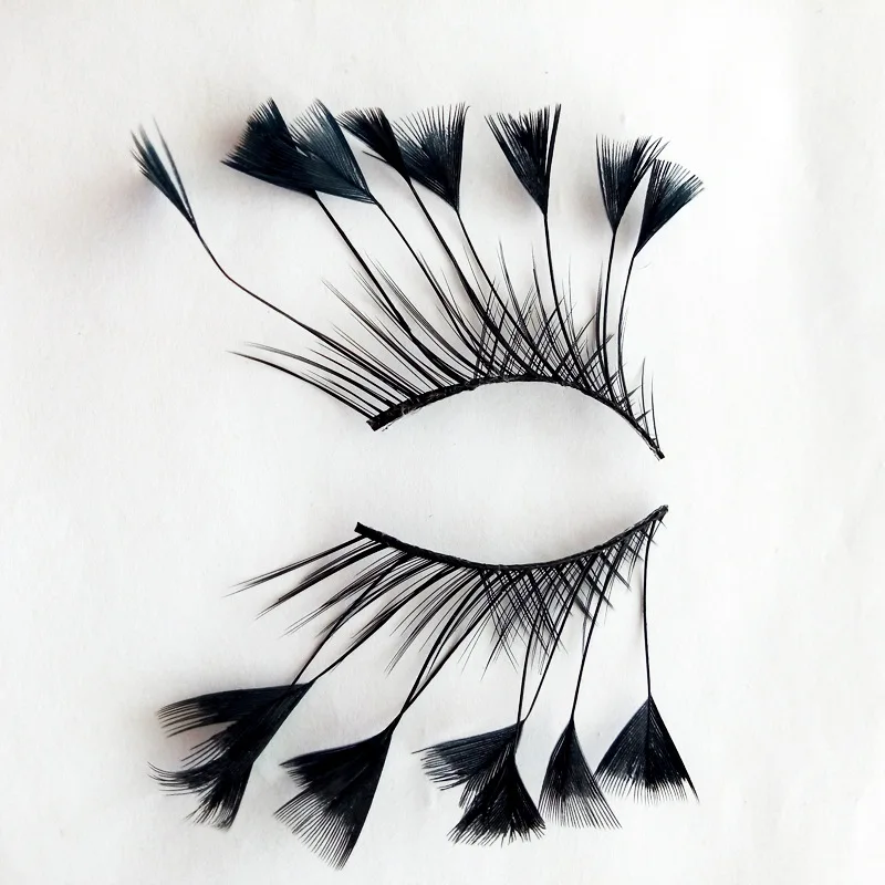 

Thick 3D Creative Black Feathers False Eyelashes Stage Cosplay Art Performance Dance Exaggerated Eyelash Makeup Tools