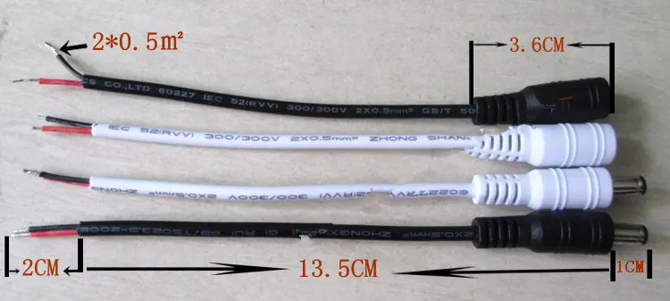 5 шт. 10 шт. 5,5*2,1 штекер DC мужской или женский кабель провода разъем 3528 5050 светодиодные ленты замок с замком пряжкой 15 см длина белый черный