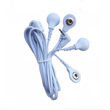 

Cables For Digital TENS Therapy Machine Massager Electrode Wire Plug 5mm 4-way Electrode Lead Wires Connecting