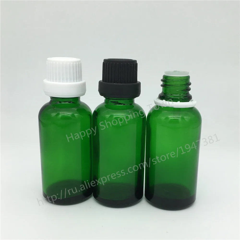 Wholesale 500pcs/lot 30ml Green Glass Vials Bottle With Cap Essential