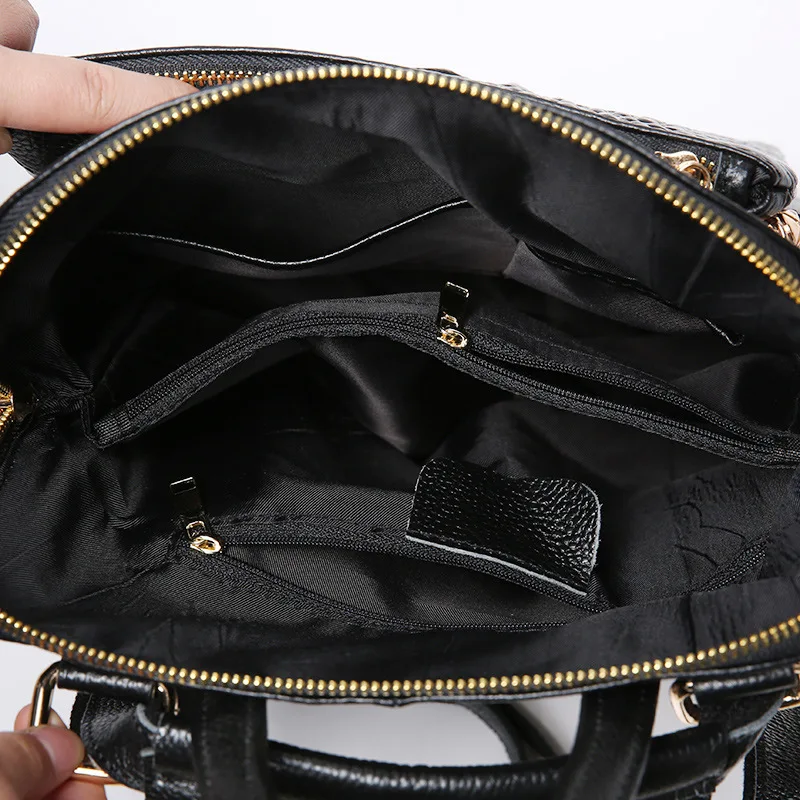 Mochila De Cuero Real multifuncional para mujer bolsos de hombro patrón de cocodrilo mochilas de cuero genuino Bolsas Mochila Mochila De Cuero Real multifuncional para mujer bolsos de hombro patrón de cocodrilo mochilas de cuero genuino Bolsas Mochila