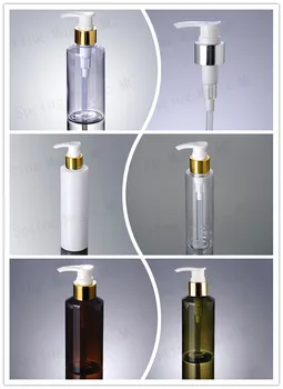 

100PCS 150ML PET Plastic Bottle With Silver/Gold White Press Pump,Cosmetic Packaging,Lotion/Hand Wash/Shampoo/Body Wash Bottles