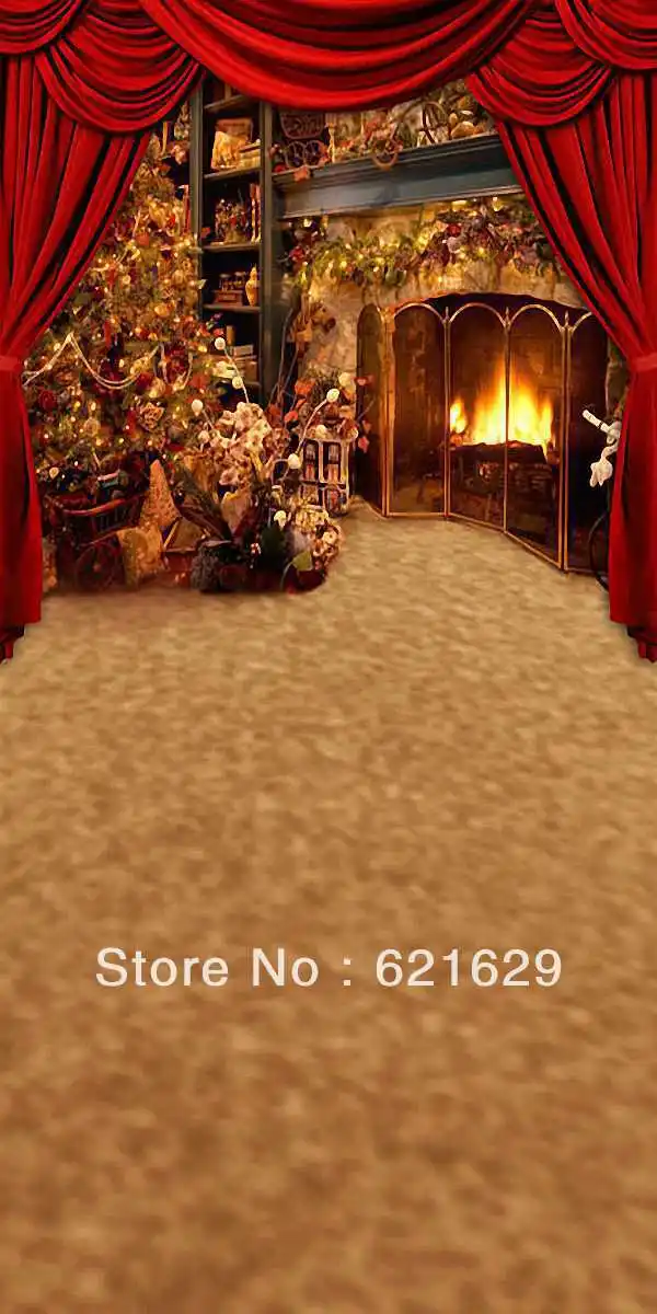 

Warm Christmas 10'x20' CP Computer-painted Scenic Photography Background Photo Studio Backdrop HY-CM-3251