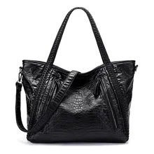Новые сумки из кожи аллигатора для женская сумка-тоут Большая мягкая кожаная ручная сумка брендовая дизайнерская женская сумка-мессенджер