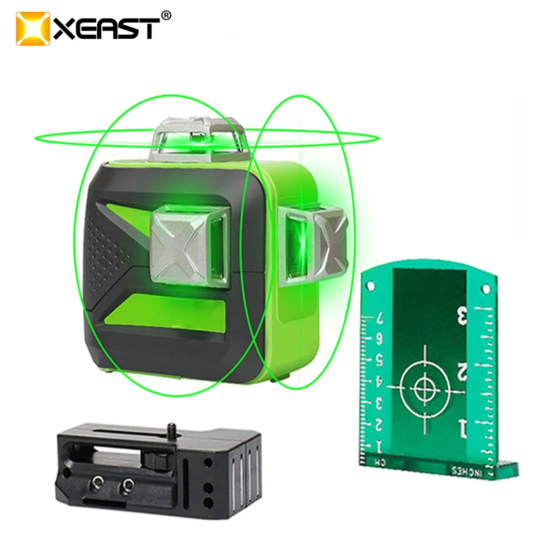 

XEAST 12 lines XE-93TG lithium battery green laser level 360 Vertical And Horizontal Self-leveling Cross Line 3D Laser Level