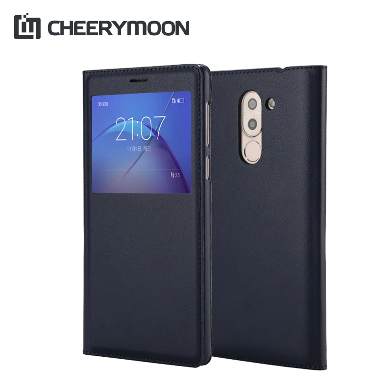 CHEERYMOON Smart Case Cover For Huawei Honor 6x Case Back Ultra Thin Flip Leather Wallet Open Window Honor6x