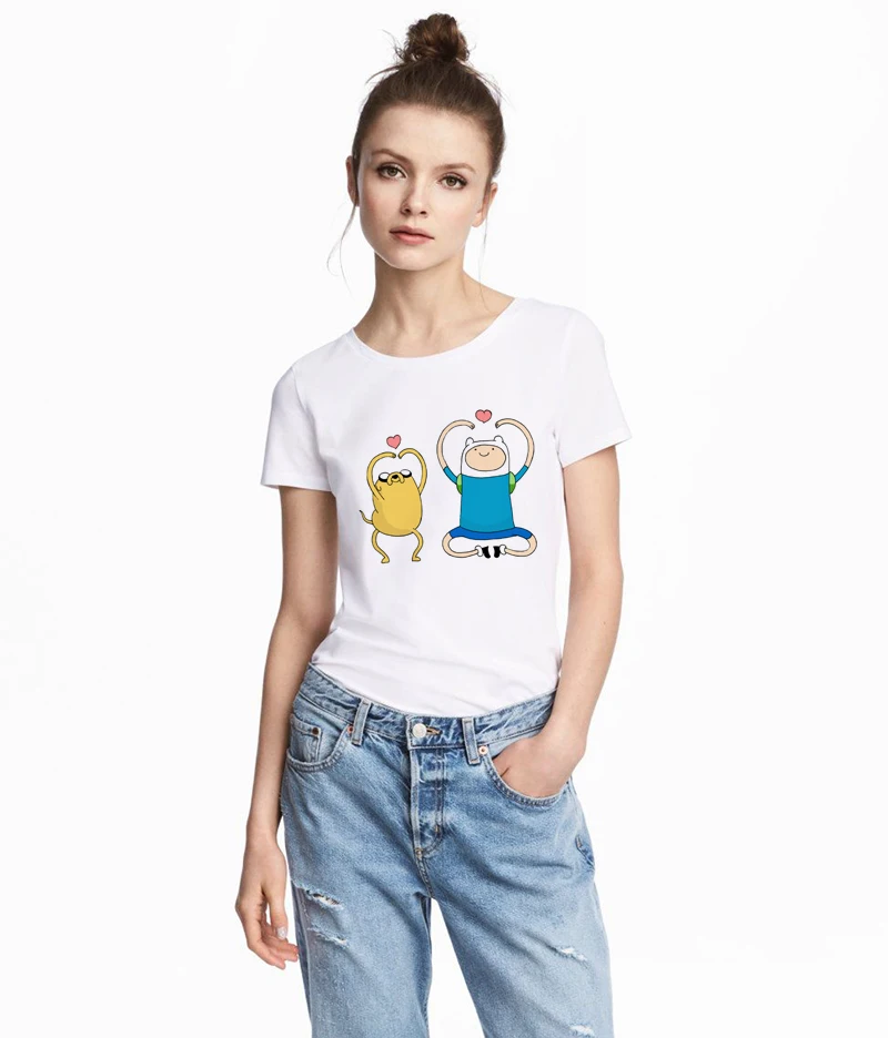 New-2018-Adventure-Time-T-Shirts-Women-Short-Sleeve-O-Neck-Animation-Girl-T-shirt-Finn