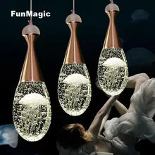 Modern Jellyfish Perfume Bottle Bubble Crystal Pendant Light Restaurant LED Lighting Dining Room Hanging Lamp Fixtures Droplight