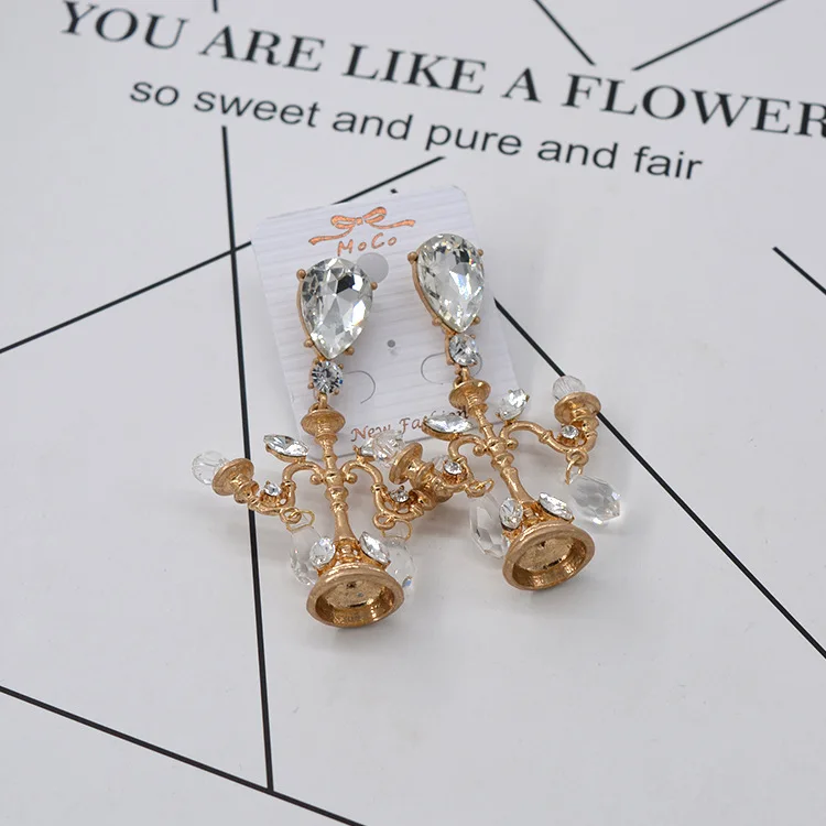 Romantic long crystal earrings fashion jewelry for women