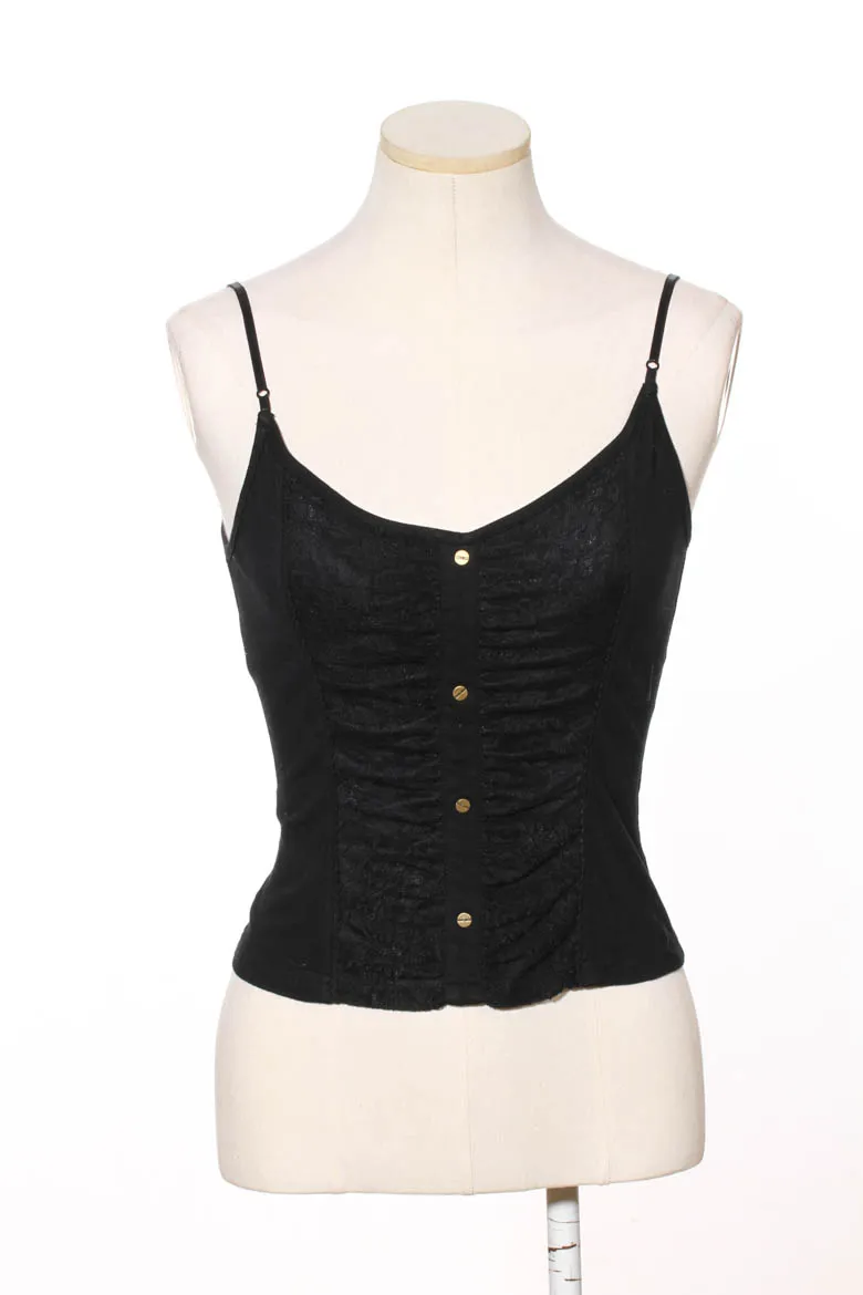 

RQ Series Steampunk Women Brown Vest Black Tank Tops Summer Sleeveless Back Laciness White Tank Tops Sexy Slim Waistcoat