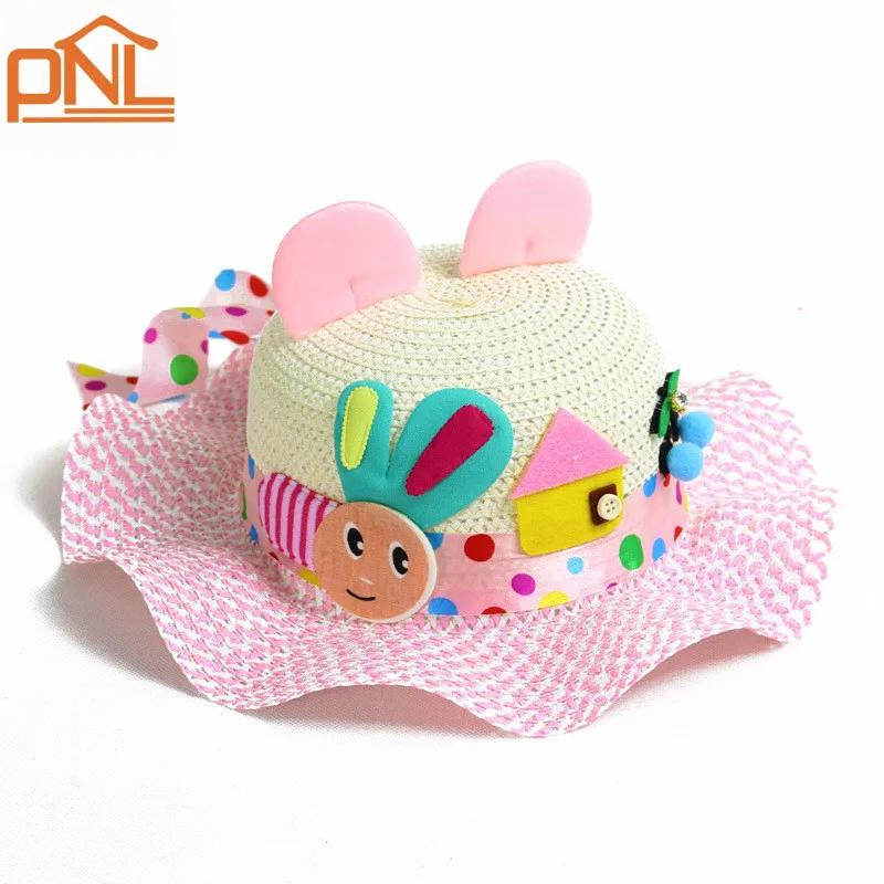 Hat Spring summer Children flower dome straw hat baby girls Beach Hats kids sun Ladies Cap for 1-3 years | Детская одежда и обувь