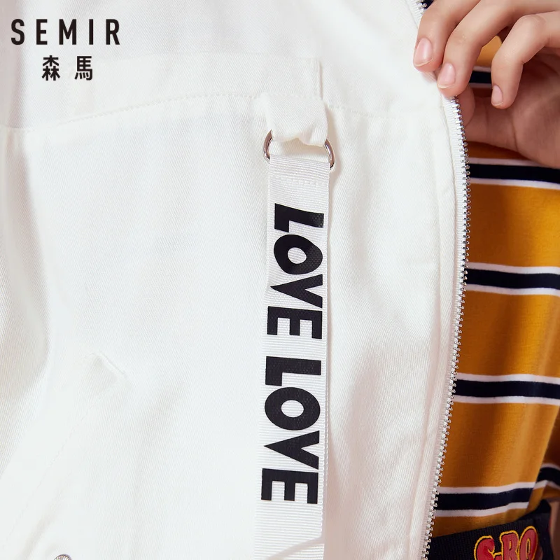 SEMIR Женская куртка с капюшоном на молнии вкладкой женская спортивная контрастным