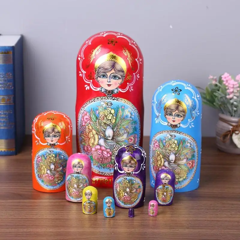10 слоев, детские игрушки, матрешки, деревянные куклы, Русская Матрешка, Декор, набор матрешок, куклы, игрушки для декора дома