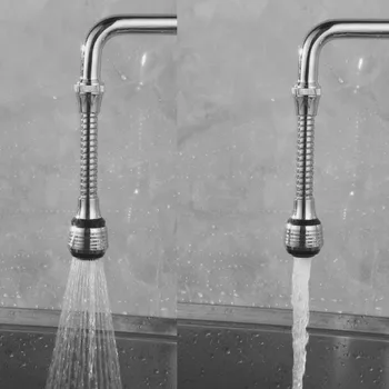 

360 Degree Rotatable Water Saving Tap Aerator 16cm Silver Color Diffuser Faucet Nozzle Filter Water Faucet Bubbler Aerator
