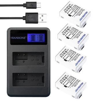 

Top 4PCS 2350mah LP-E8 Battery+LCD Dual Charger for Canon 550D 600D 650D 700D X4 X5 X6i X7i T2i T3i T4i T5i DSLR Camera 0.11