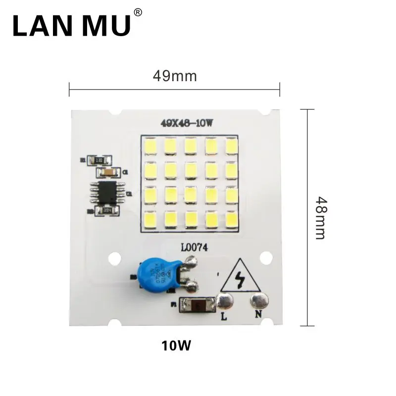 LAN MU 10 шт. светодиодный ламповый чип 220 В SMD лампочка 2835 5730 Smart IC светодиодный светильник на входе 10 Вт 20 Вт 30 Вт 50 Вт 90 Вт для наружного прожектора светильник