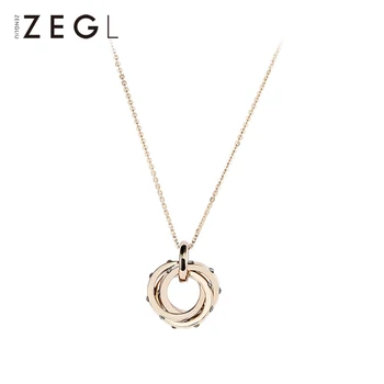 

ZEGL female necklace three-ring buckle sweater chain pendant jewelry fashion long necklace female accessories sweater chain wild