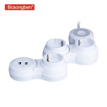 

Bcsongben eu pop plug Power Socket 3/4/5 with 2 USB Charging Port Outlet USB Wall Extension Socket Variety multi-function socket